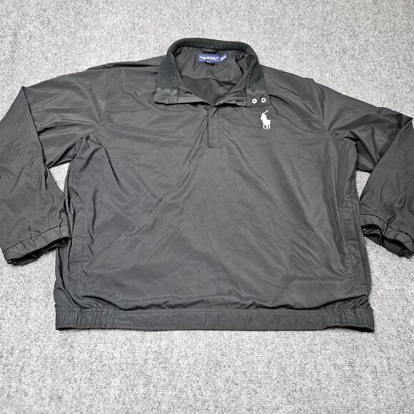 Polo Golf Ralph Lauren Windbreaker Jacket XXL 2XL Black Big Pony Quarter Zip